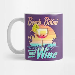 Beach Bikini and Wine Summer Ocean Mug